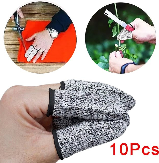 10er Set Anti-Cut Fingerabdeckungen in Grau als flexible Schutzhüllen für deine Finger beim Arbeiten in der Küche - Bild 1