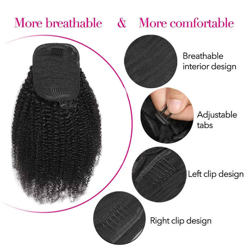Newmi Afro Kinky Curly Echthaar Extensions, 10-24 Zoll - Bild 3