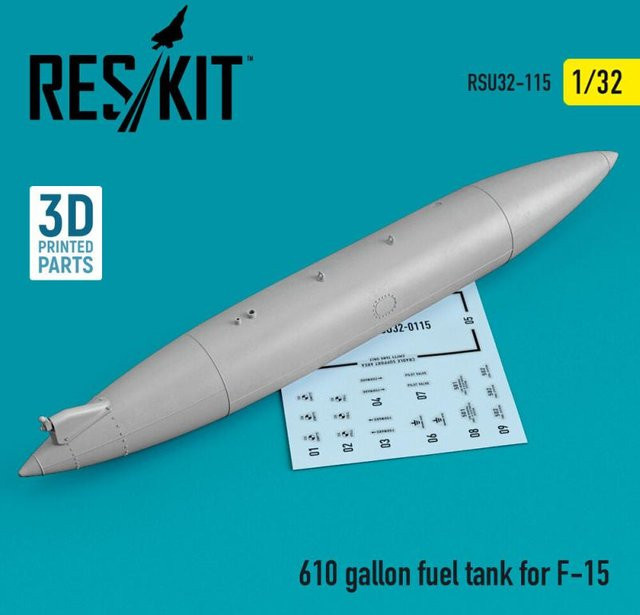 ResKit Models 610 Gallon Fuel Tank für F-15, 1-teiliges Set, 3D Printed - Bild 1