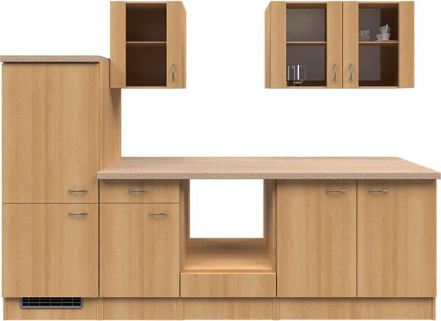 Flex-Well Küchenzeile Nano ohne Elektrogeräte L-270-2206-030 mit Einlegeböden und Scharniertüren - Bild 1