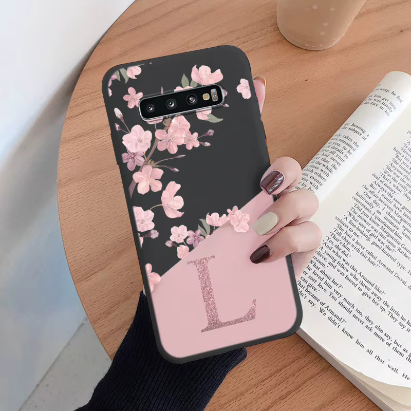 Silikon Handyhülle mit Blumenmuster und Buchstaben in Rosa für Samsung Galaxy S10, S10E und S10 Plus - Bild 3