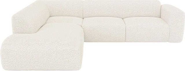 Maison Céphy Sofa in L-Form aus weißem Bouclé-Stoff ohne Schlafmöglichkeit Breite: 269 cm - Bild 1