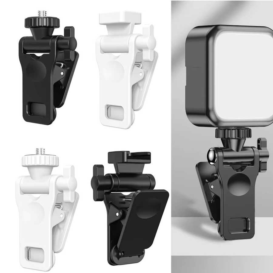 Tragbares Mini LED Selfie Fülllicht mit Clip und 1/4 Schraubmontage für Handy und Computer in Schwarz - Bild 2