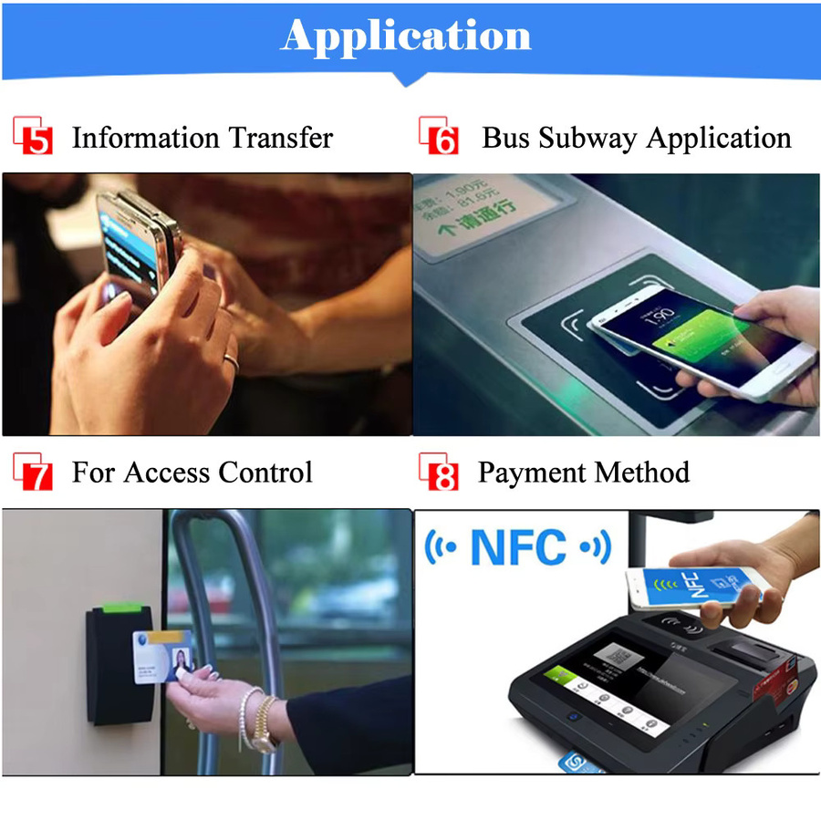 6 Stück NFC RFID Aufkleber Set, Ntag213 Ntag215 Ntag216 Universal Label 13,56 MHz, Farbe: Schwarz - Bild 3