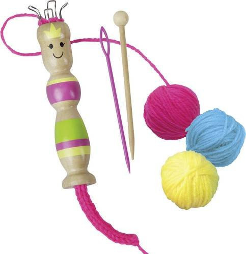 LENA® Strickliesel Komplettset aus Holz, Kunststoff und Wolle für Kinder ab 6 Jahren - Bild 1