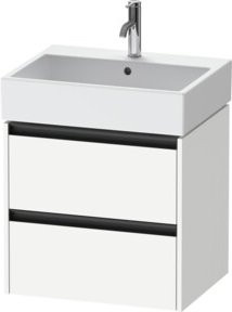 Duravit Waschtischunterschrank Ketho.2 in Weiß mit 2 Schubladen, wandhängend, B: 58,4 cm, T: 46 cm, H: 54,9 cm - Bild 1