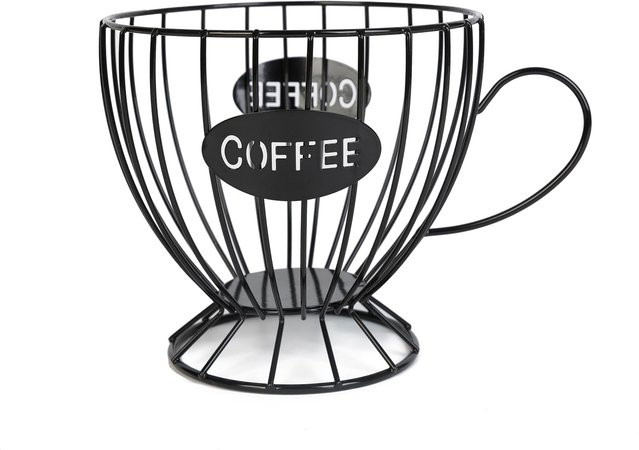 Yiran Furniture Kaffeepadhalter und Kapselkorb als Thekenorganizer in Schwarz aus Metall - Bild 1
