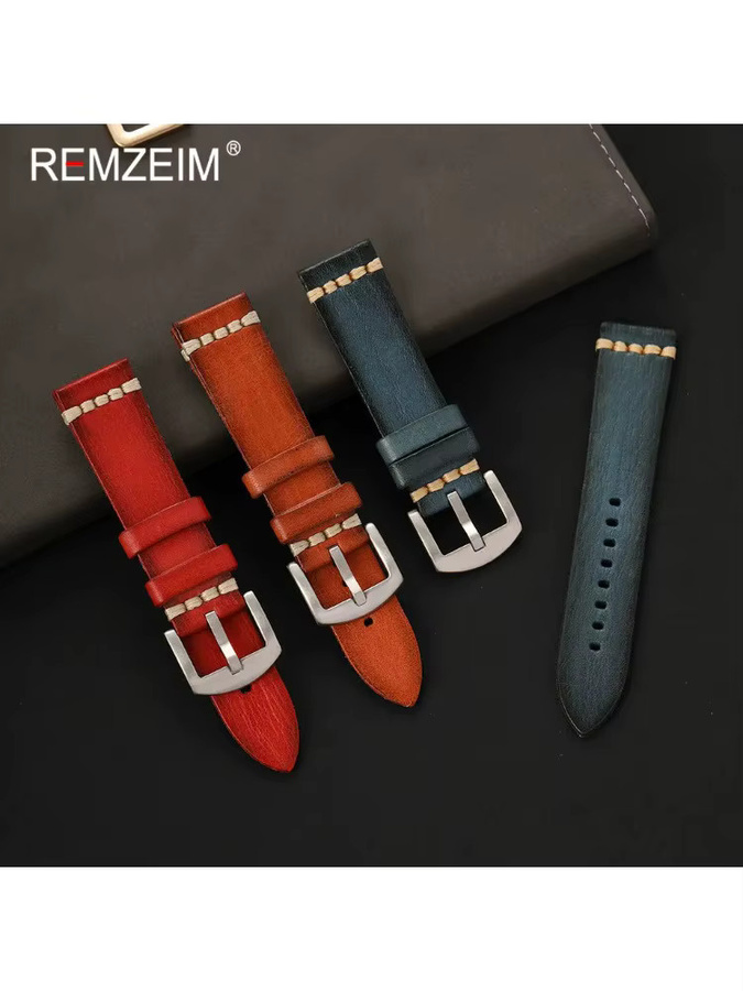 REMZEIM Uhrenarmband Echtleder, Vintage, Herren - Bild 2