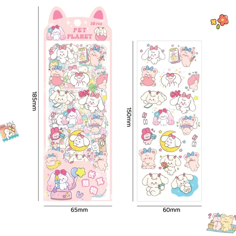 10er Packung Cartoon-Muster Dekorative Aufkleber in Bunt für Scrapbooking, DIY Tagebuch und Planer - Bild 2