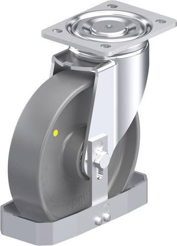 Blickle Stahlblech-Lenkrolle LH-PO 200K-ELS-FS in Grau mit Kunststoffrad, Durchmesser: 200 mm, Tragfähigkeit: 600 kg - Bild 1