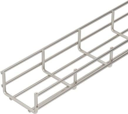 OBO Bettermann Gitterrinne aus Edelstahl in Silber, B/H: 100,00 mm x 55,00 mm, Länge: 3 m - Bild 1