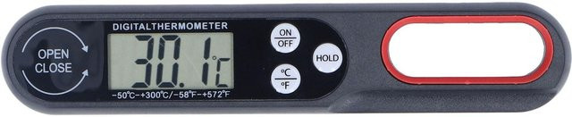 CosyHome Digitales Lebensmittelthermometer mit Digitalanzeige, faltbar, Schwarz - Bild 1