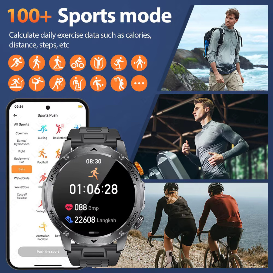 LIGE Smartwatch, Schwarz, Silikon, Herren - Bild 6