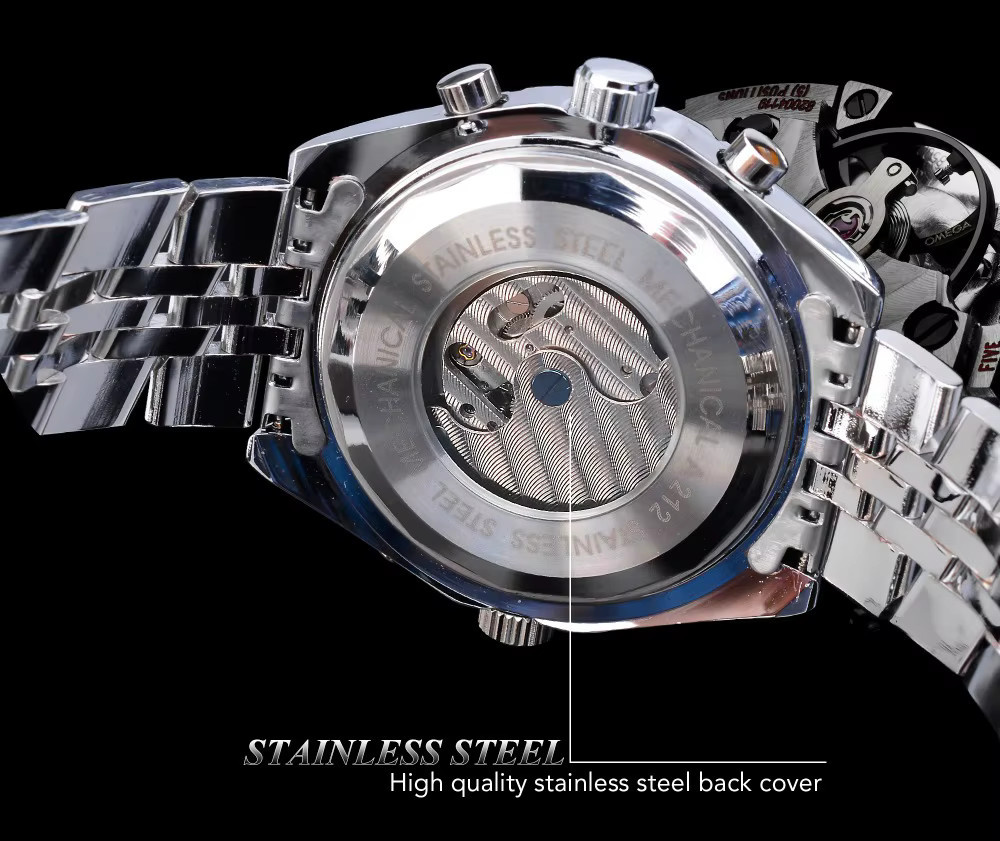 FORSINING Armbanduhr, mechanisch, Edelstahl, Weiß, Herren - Bild 2