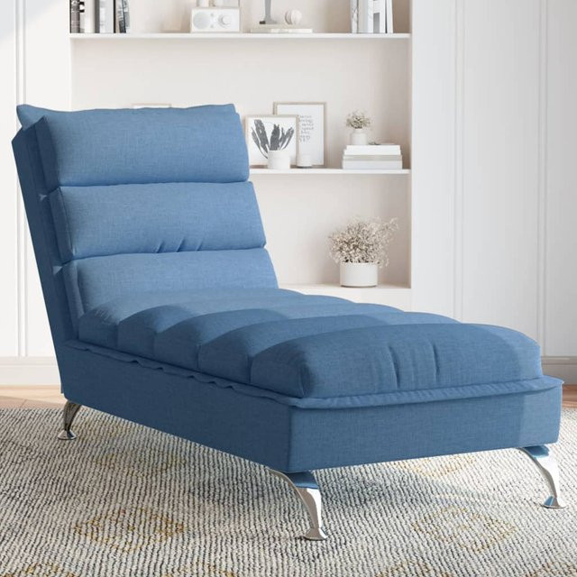 vidaXL Chaiselongue modern in Blau mit Kissen und Stoffbezug, L-Form links ausgerichtet, B/T/H: 160 x 74 x 56 cm - Bild 2