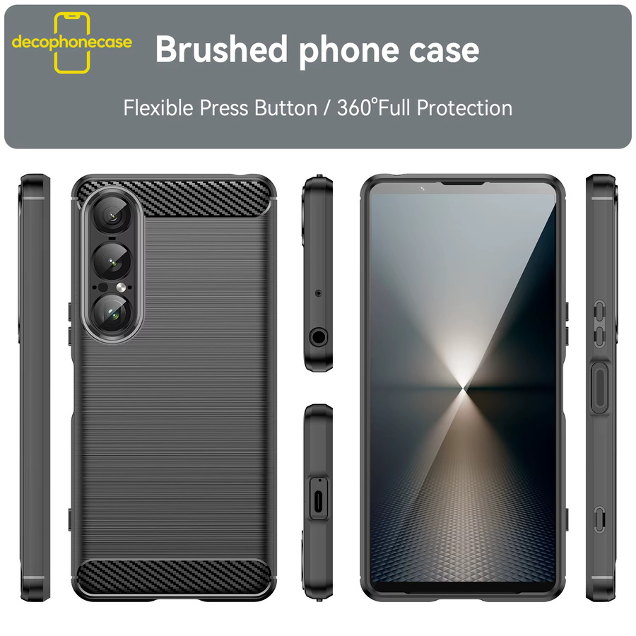 Stoßfeste Silikon-Handyhülle für Sony Xperia 1 VII, 1 VI, 1 V, 1 IV, 1 III, 1, schützende Rückseite in Schwarz oder Rot - Bild 3