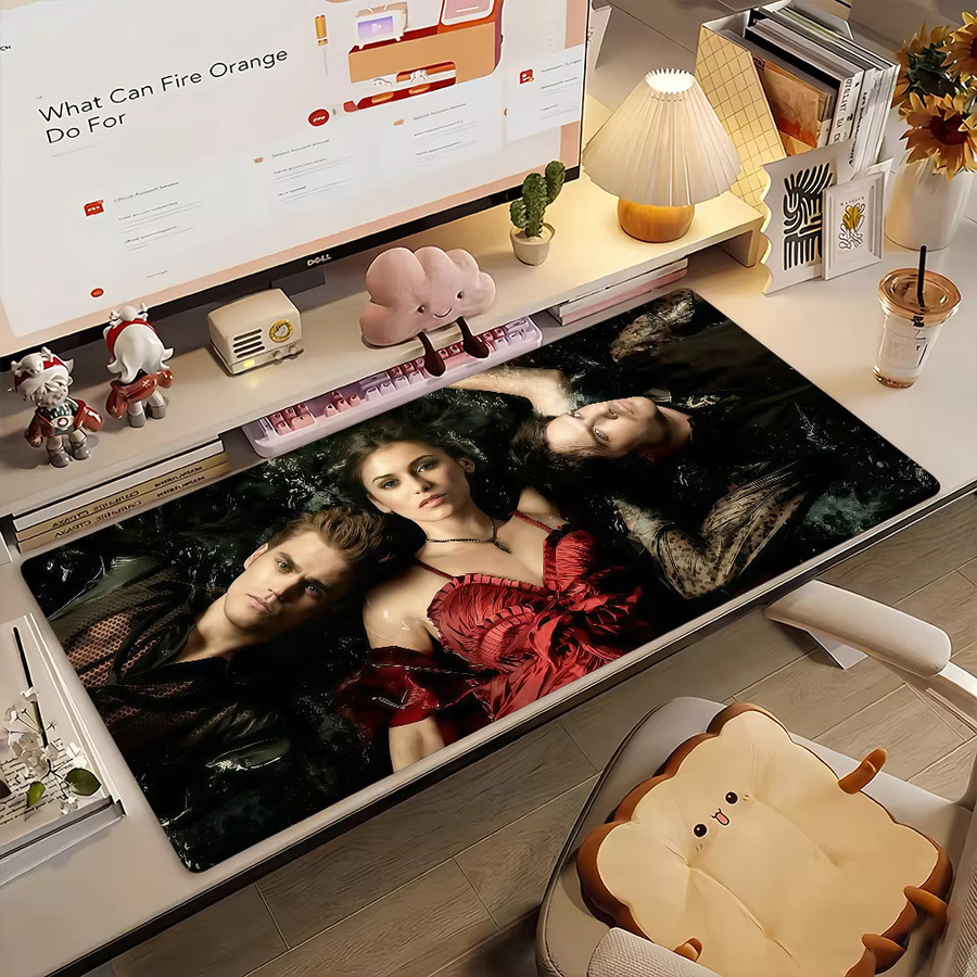 Gaming Mauspad The Vampire Diaries Damon Salvatore Motiv, rutschfeste Schreibtischunterlage mit Gummikante, Multicolor - Bild 5