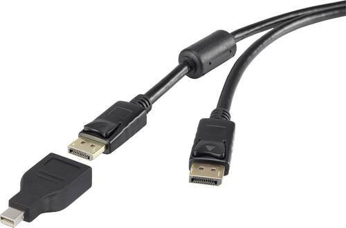 Renkforce Mini-DisplayPort auf DisplayPort Adapterkabel, Schwarz, Länge: 0,50 m, RF-3424504 - Bild 1