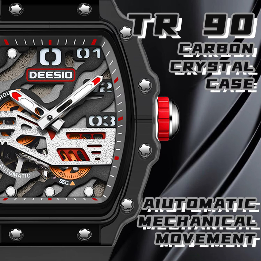 Deesio Armbanduhr, Automatik, Edelstahl, Tonneau, Datum, Herren - Bild 4