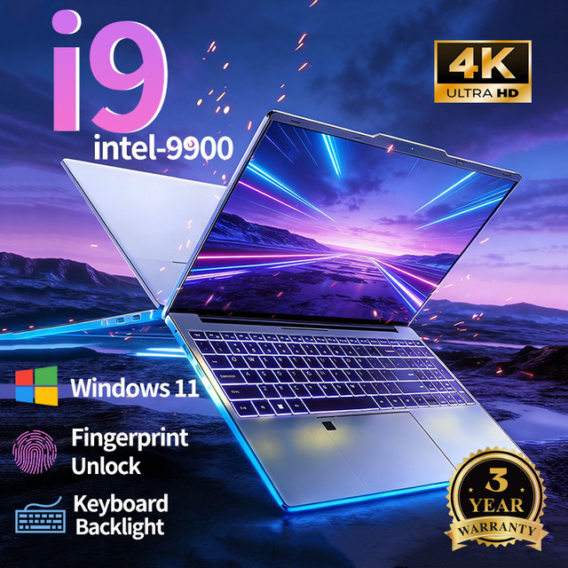 Windows 11 Laptop mit Intel Core i9-9900, 15,6 Zoll Display, 16GB RAM, 1TB SSD und Fingerabdrucksensor in Silber - Bild 1