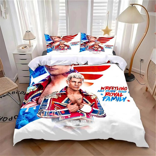 Bettwäsche-Set Cody Rhodes American Nightmare von Binchi Fitness, 3-teilig, Mehrfarbig, B: 173 cm, L: 218 cm - Bild 1