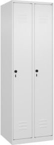 C+P Spind Classic PLUS Garderobenschrank mit 2 Abteilen, Farbe Weiß, H x B x T: 185 x 60 x 50 cm - Bild 1