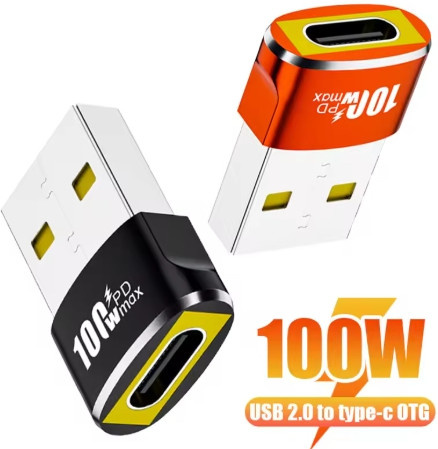 USB-C auf USB-A Adapter in Grün mit PD 100W Schnellladung und OTG-Funktion für iPhone 15, Samsung und Xiaomi - Bild 1
