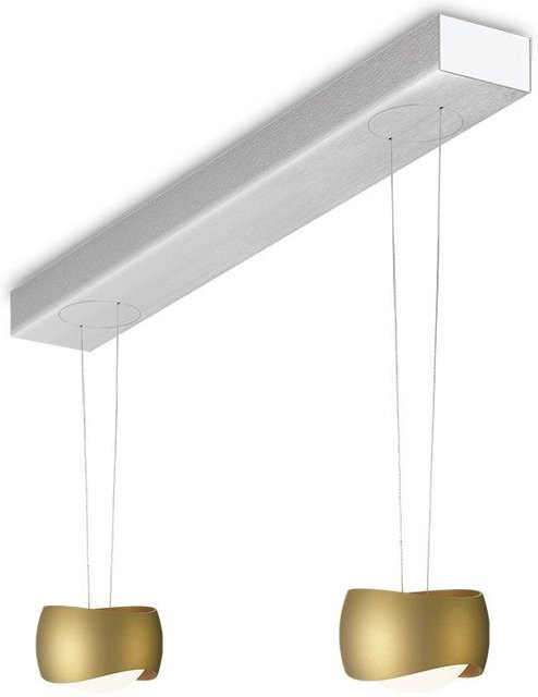 Oligo Curved Slack-Line LED-Pendelleuchte 2-flammig in Bronze aus gebürstetem Aluminium mit Tunable White (2200K - 5000K) und Casambi-Steuerung - Bild 1