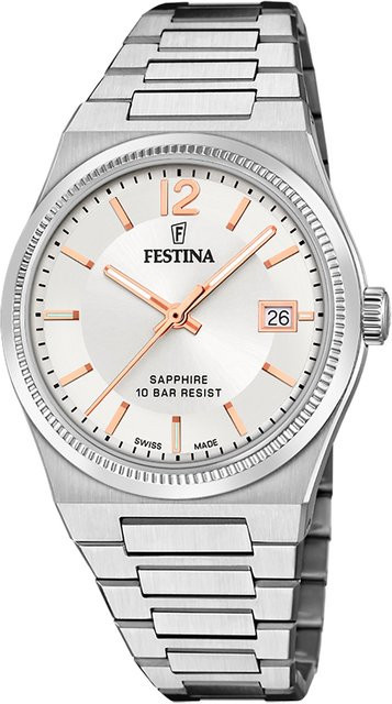 Festina Damenuhr, Quarz, Edelstahl, Silber, 35 mm, 10 ATM - Bild 1