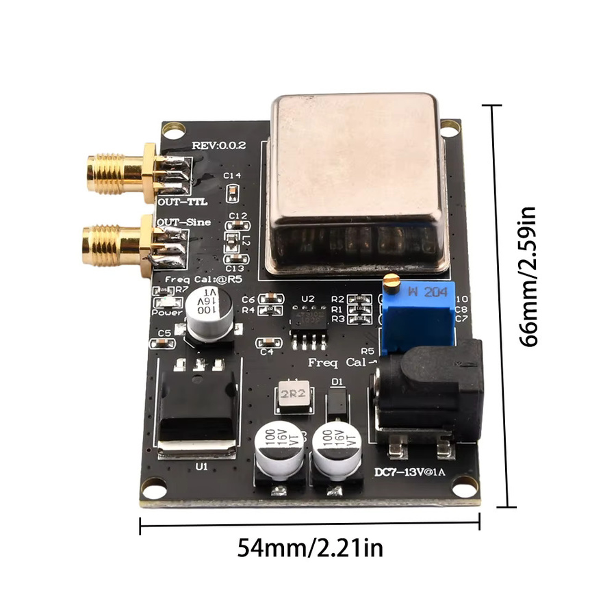 diymore OCXO Frequenz Referenzquelle 10 MHz mit Sinus- und Rechteckwelle, Ultra Low Phase Noise Trim Modul, Schwarz - Bild 3