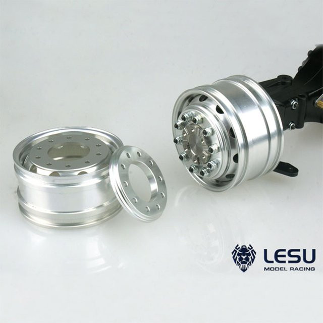 LESU W-2041-C LKW-Flansch, vordere breite Radnabe, 1:14, Metall, Grau - Bild 1