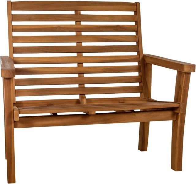 CLP Teakbank Nicosia mit Liegefunktion in Teak/Braun, Breite: 120 cm, Höhe: 78 cm, Tiefe: 111 cm - Bild 1