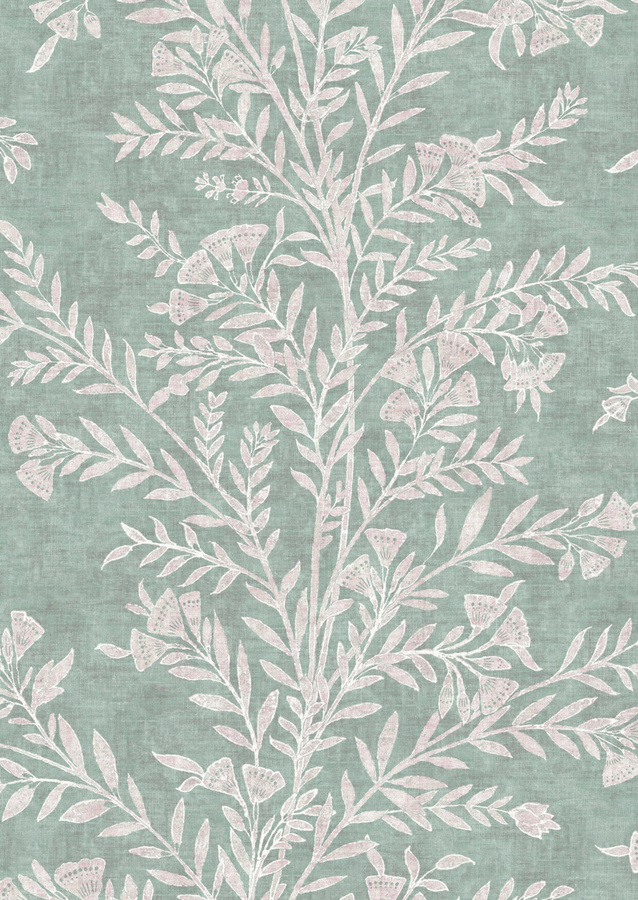 Lewis & Wood Tapete Fan Flower Eucalyptus in Grün mit botanischem Floral-Design - Bild 1