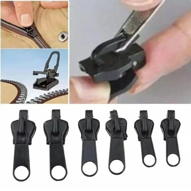 Universelles Reißverschluss-Reparaturset mit Ersatz-Schiebern aus Metall in Schwarz für deine DIY-Näharbeiten - Bild 1