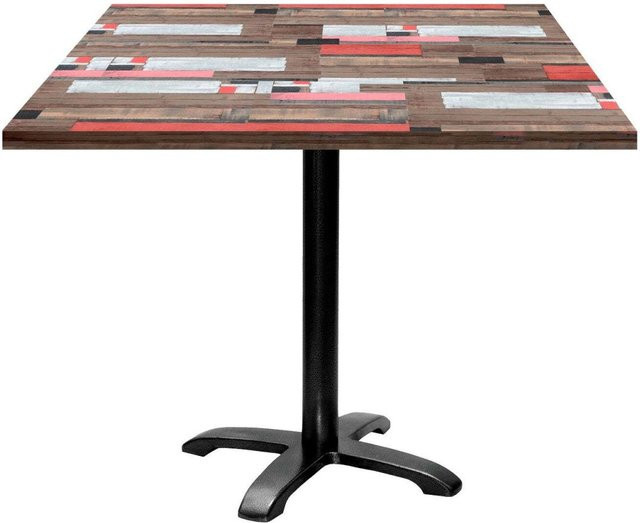 RestooTab Tisch Bazila quadratisch in Holzdekor mit schwarzem Gestell, B/T/H: 90 x 90 x 74 cm - Bild 1