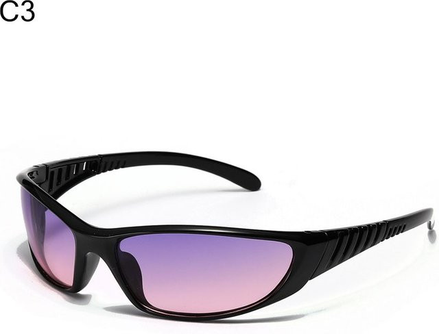 Retro Sonnenbrille Herren, Sportsonnenbrille, Vollrand, Kunststoff, Schwarz - Bild 1