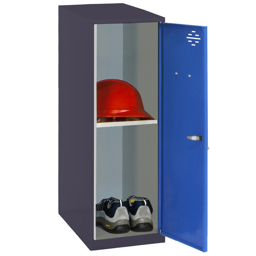 PROREGAL Schließfachschrank AMEGO Spind mit 1 Fachboden in Blau-Anthrazit, H x B x T: 91,5 x 40 x 50 cm - Bild 2
