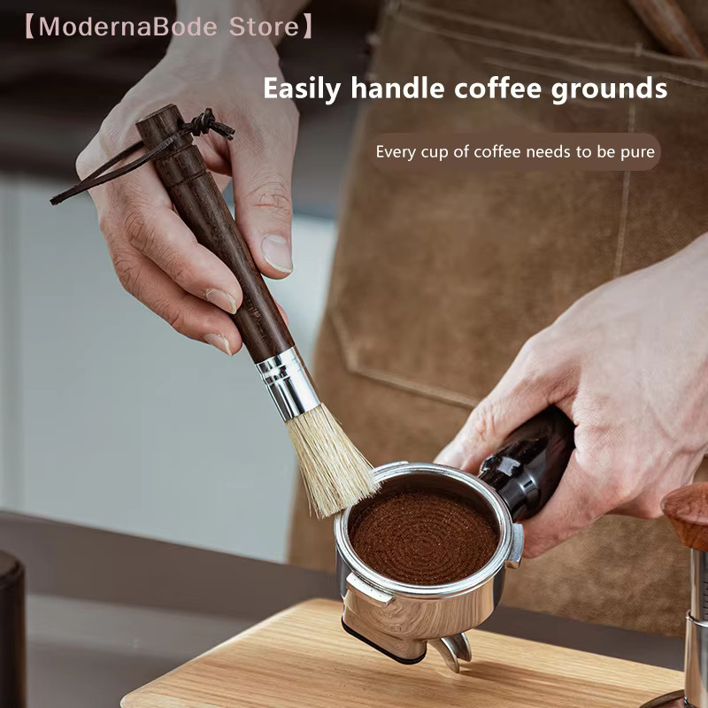 Hoeaden Kaffeebürste mit Holzgriff zur Reinigung von Kaffeerückständen in Braun - Bild 3