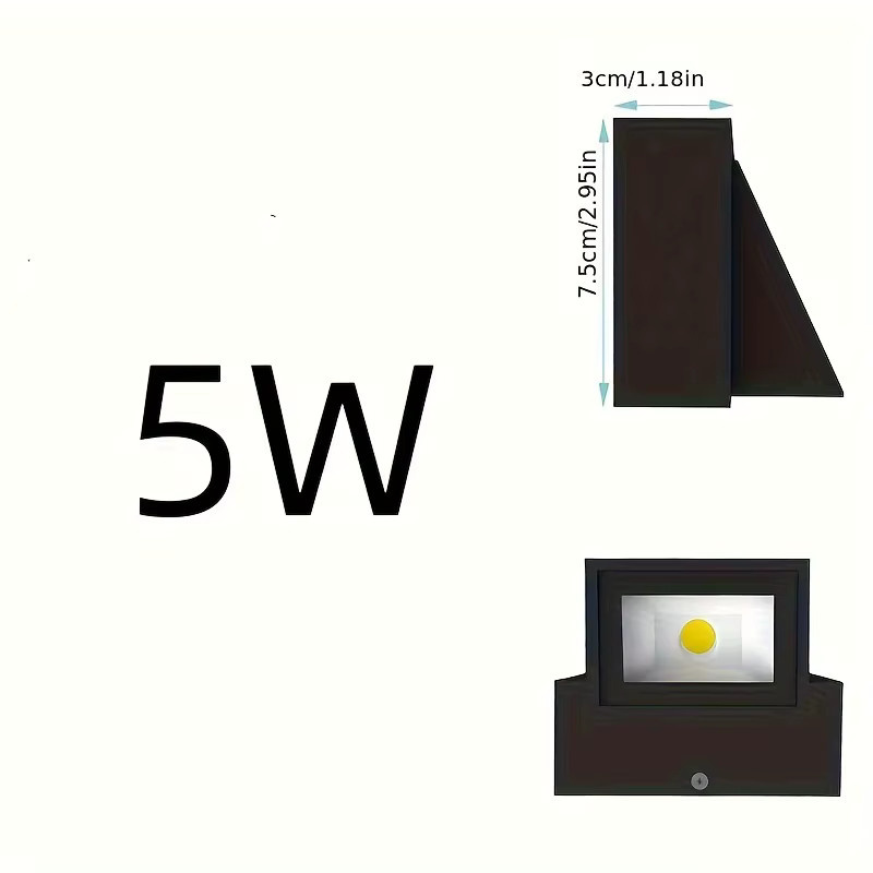 SUNMEIYI LED-Außenwandleuchte aus Aluminium in Schwarz, moderne wasserdichte Wandlampe mit warmweißem Licht für den Garten - Bild 3