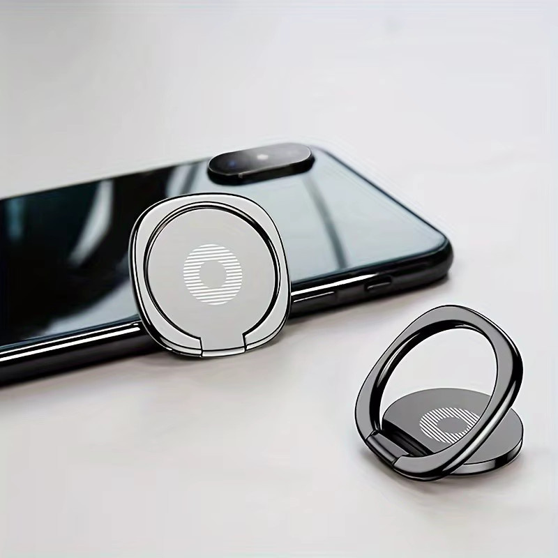 4er-Set QGhappy Handy-Fingerringhalter für iPhone 17 16 15 in Silber, Metallring-Aufkleber mit 360 Grad Rotationsständer und Klapphalterung für Desktop-Nutzung - Bild 4