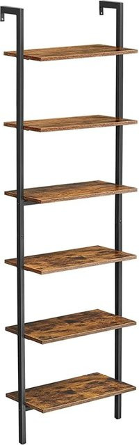 VASAGLE Standregal im Industrie-Design mit 6 Ablagen, Braun-Schwarz, B/T/H: 60 x 20 x 204,8 cm - Bild 2
