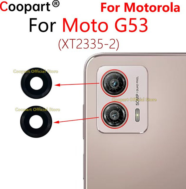 Motorola Moto G53 XT2335-2 Kamera Objektiv Glas Abdeckung mit Aufkleber für Reparaturteile - Bild 1