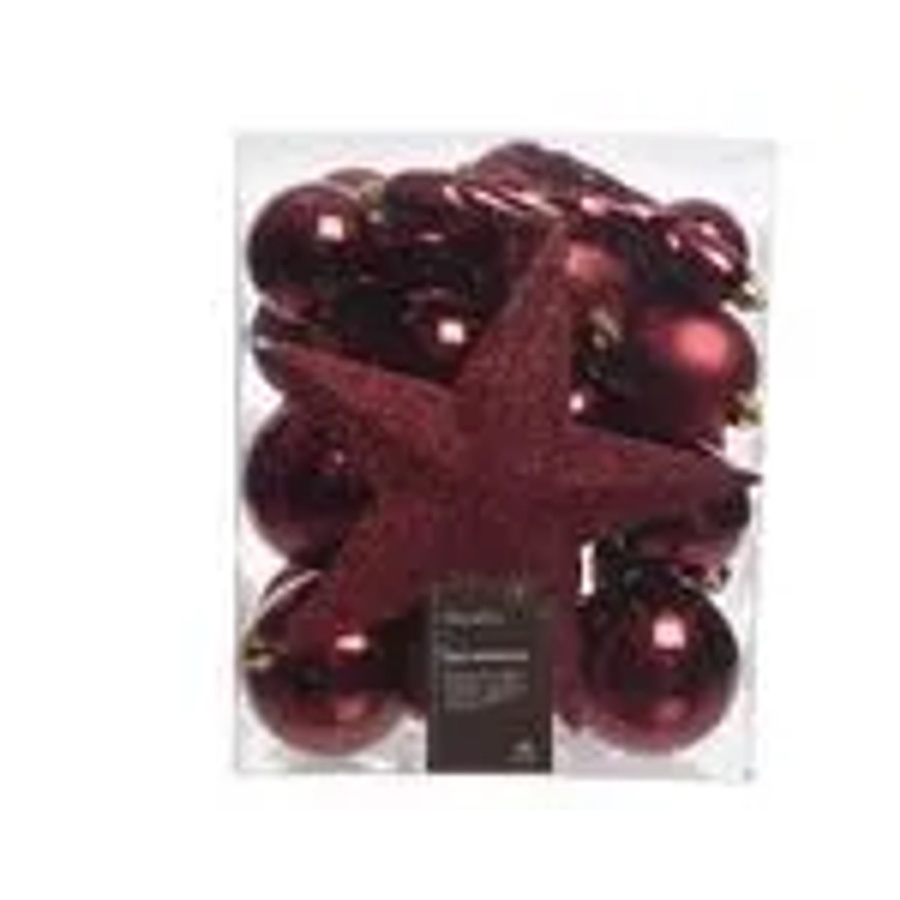 Kaemingk Weihnachtsbaumkugeln Rot, 33 Stück, Bruchfest, Durchmesser: 8 cm - Bild 2