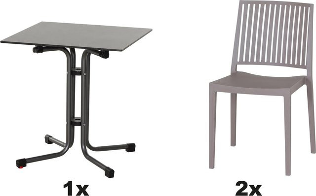 Siena Garden Gartenmöbel Set Lane 3-teilig in Taupe mit Durchmesser: 65 cm und Höhe: 71 cm - Bild 1