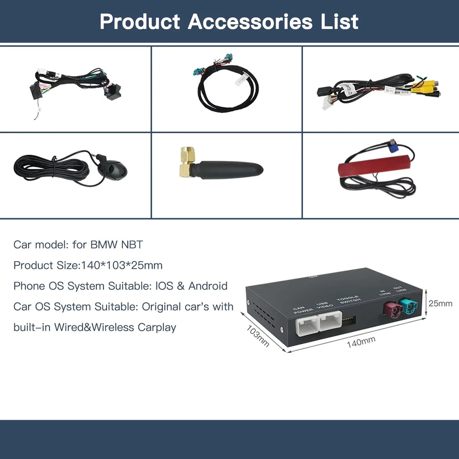 AUTOABC Drahtloses CarPlay und Android Auto Interface für BMW Mini R55 R56 R57 R58 R59 R60 R61 F54 F55 F56 F57 in Schwarz - Bild 6