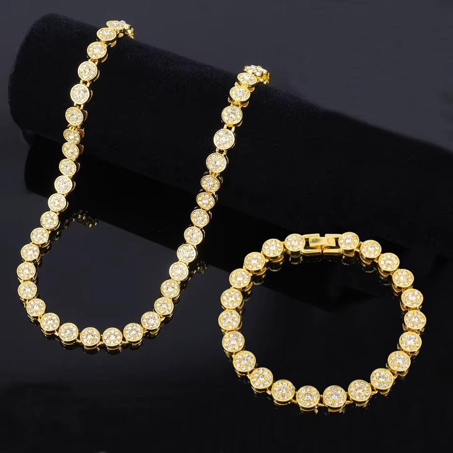 Yupsk Schmuck-Set, Halskette, Armband, Gold, Kristall, Unisex - Bild 1