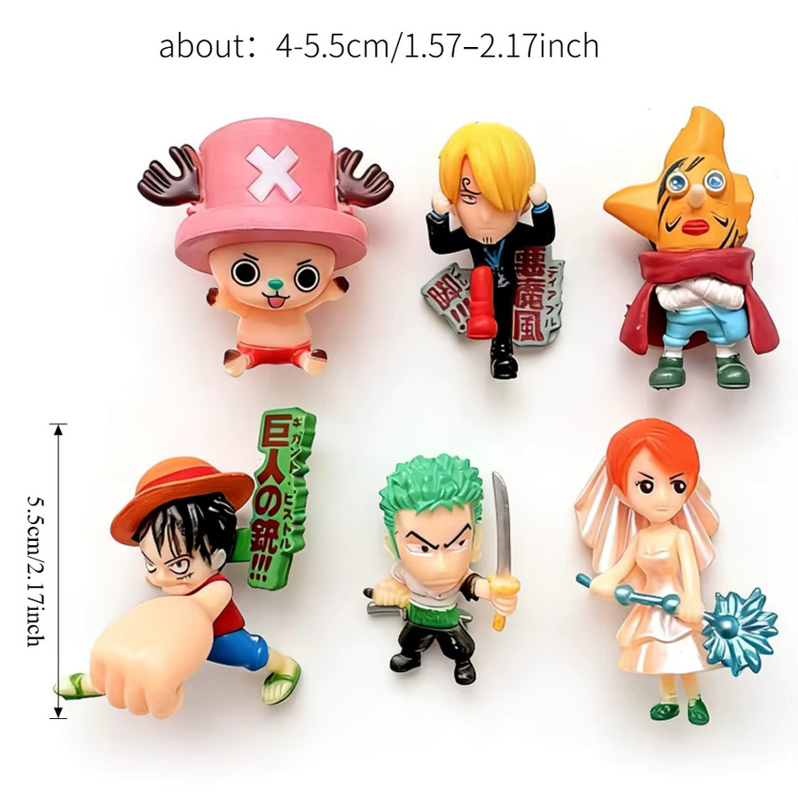 Bandai One Piece Actionfiguren, 6-teiliges Set, Luffy Zoro Sanji Chopper - Bild 3