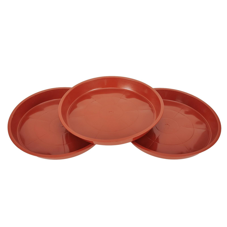 10 Stück Star Garden Blumentopf Untersetzer aus Kunststoff in Rot, Durchmesser: 13,9 cm - Bild 2