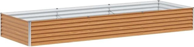 vidaXL Hochbeet aus verzinktem Stahl in Hellbraun, B: 290 cm, T: 100 cm, H: 36 cm - Bild 1