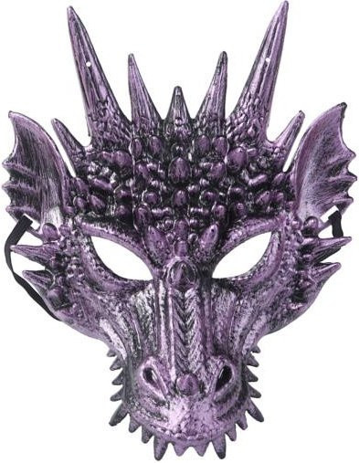 Aven 3D-Drachenkopf-Gesichtsschutz, Kopfbedeckung, Lila, Fantasy - Bild 1